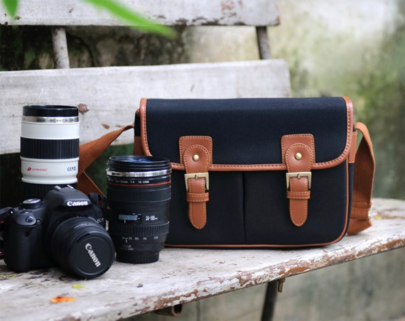Canvas Camera Bag Outdoor Camera Bags Camera Messenger Bag Camera Crossbody Bags---black