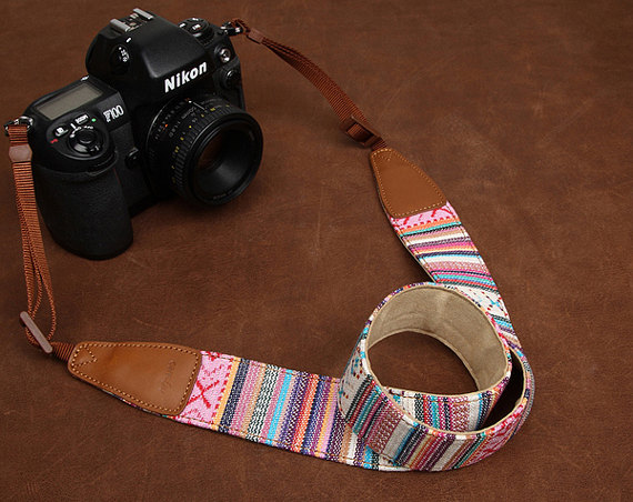 Gifts / Pink Bohemian Style Slr Camera Strap Canon/nikon Camera Strap Dslr Camera Strap