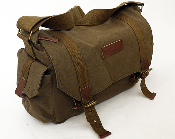 Coffee Green Camera Bag Camera Messenger Bag Canvas Camera Bags Photography Bag