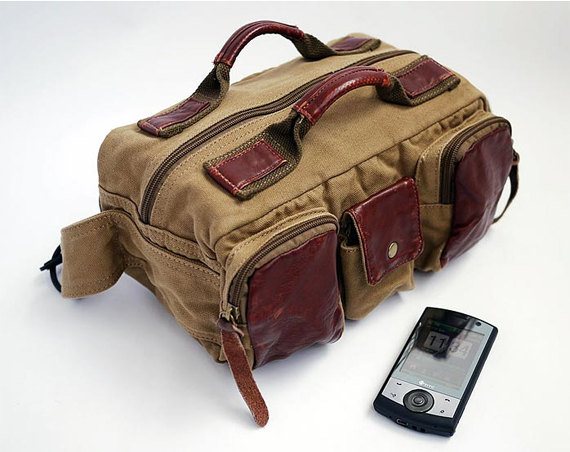 Camera Bag Canvas Leather Waist Bag Camera Waist Bags Retro Camera Bag