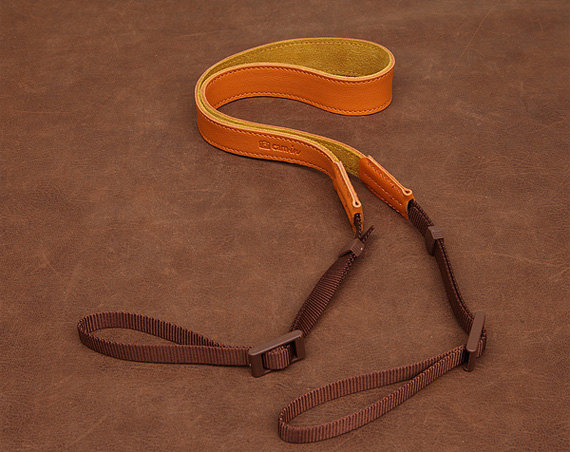 Orange Color Leather Camera Strap Dslr Camera Strap Handmade Leather ...